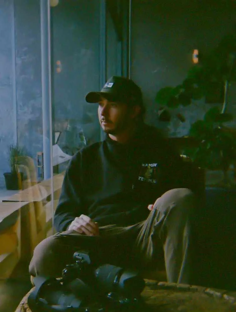 Dean Wilson at a cafe